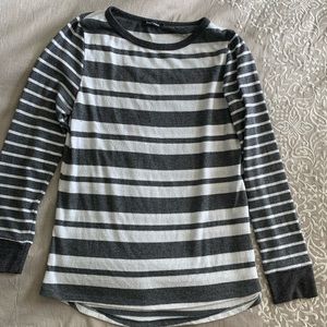 Gray & White Striped Sweater